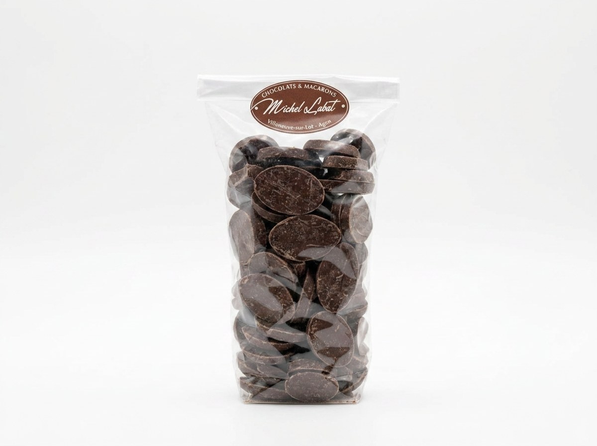 Pistoles de couverture 300 g — Pistoles Équatoriale 55 % ou Lactée 35 % — parfait pour pâtisser.